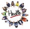 Group of People Holding Hands Around Letter Health