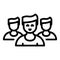 Group people interaction icon, outline style