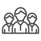 Group of people line icon. Team vector illustration isolated on white. Social group outline style design, designed for