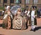 Group of people in medieval clothes in Dresden