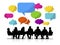 Group of People Meeting with Speech Bubbles