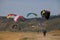 Group of people paragliding at Salt Lake County Flight Park, USA