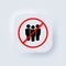 Group of people in prohibition sign. Ban on gathering people. Stop crowd icon. Vector. No crowd. Prohibition sign for quarantine.