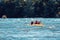 Group of people rafting in Lachine Rapids in Montreal, Quebec, Canada. Editorial