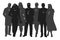 Group of people, silhouettes of men and women, passers-by, ladies and gentlemen, office workers, businessmen, business people.