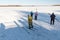 Group of people skiing.