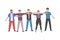 Group of People Standing Together Embracing Each Other, Friendship, Solidarity, Cooperation and Help Concept Cartoon