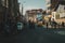 Group of people strolling on a bustling urban street, in Cusco, Peru