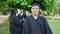 Group of people students graduated standing with relaxed expression at university campus