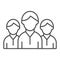 Group of people thin line icon. Team vector illustration isolated on white. Social group outline style design, designed