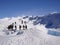 Group of people trekking on top of glacier Perito