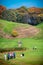 Group of people walking near Kernave hills