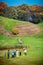 Group of people walking near Kernave hills