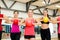 Group of people working out with stability balls