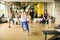 Group of people workout in healthy club.