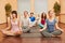 Group of people during yoga meditation class