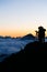 group of photographers at sunset