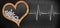 Group of pills in a heart shaped blackboard with electrocardiogram