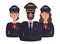 Group of pilots avatar character