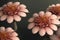 A group of pink flowers sitting on top of a table, Generative Ai