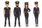 Group of police officers. Police man and police woman, cops.