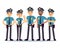 Group of police officers. Woman and man cops vector characters