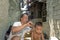 Group portrait Filipino father, the barber, and son