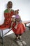 Group portrait Kenyan Maasai mother and daughter