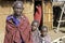 Group portrait Maasai grandma and grandchildren