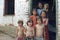 Group portrait of poor Paraguayan children in slum