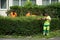 Group of Professional gardener holding hedge trimmer in his hands