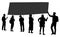 Group of protester silhouette illustration.