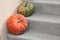 Group of pumpkins in stairs in decoration house