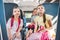 group of pupils riding on school bus during school excursion