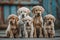 A Group of Puppies Sitting Next to Each Other. Generative AI