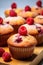 a group of raspberry muffins, created by Generative AI