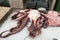 Group of raw octopus ready to cook in the market.