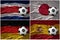 Group . realistic football balls with national flags of spain, costa rica, germany, japan, ,soccer teams