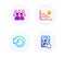 Group, Recovery data and Ranking stars icons set. Recovery hdd sign. Developers, Backup info, Winner results. Vector