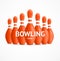 Group of Red Bowling Pins. Vector