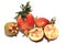 Group of red pomegranates mignon of beauty dwarf plant