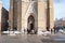 Group of religious people exits from the Cathedral after Sunday service mass.