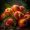 group of ripe peaches background