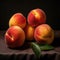 group of ripe peaches background