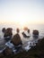 a group of rocks in the water