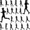 Group of runners silhouette vector