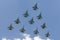 Group of Russian fighters fly over Red Square