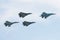 A group of Russian military aircraft on a demonstration show. MAKS-2017 Air Show