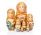 Group of Russian nesting dolls isolated