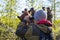 A group of scientists ornithologists study the nesting of northern birds in the far north of the Yamal Peninsula, Russia